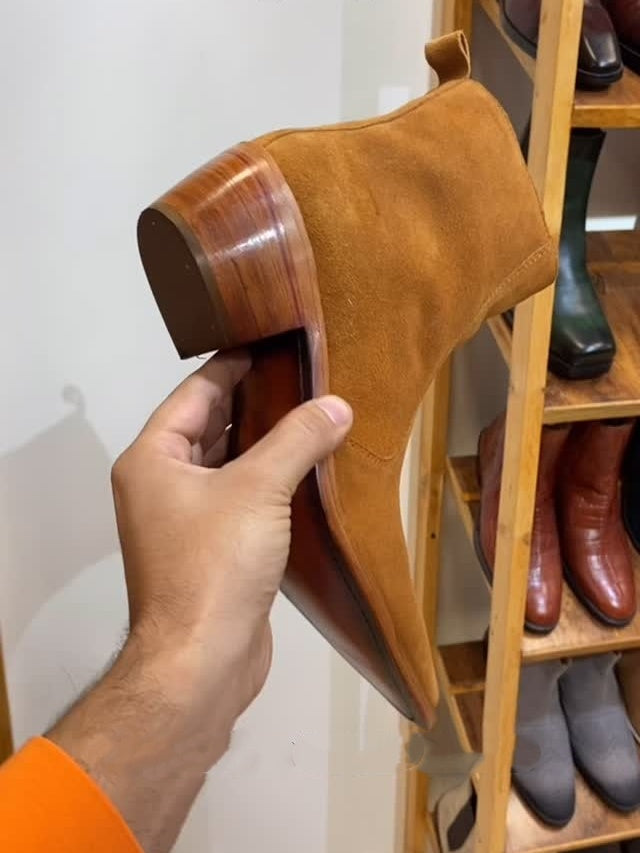 Men's Pointed Suede Leather Boots