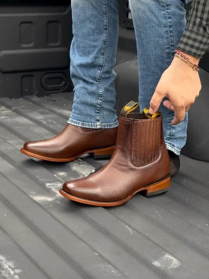 Elegant Cowboy Boot In Deerskin