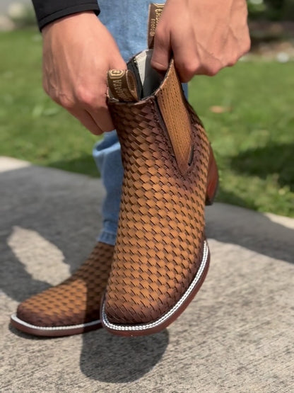 Men's Honey Woven Ankle Boots