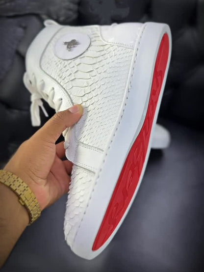 Men's Crocodile Textured High-top Sneakers