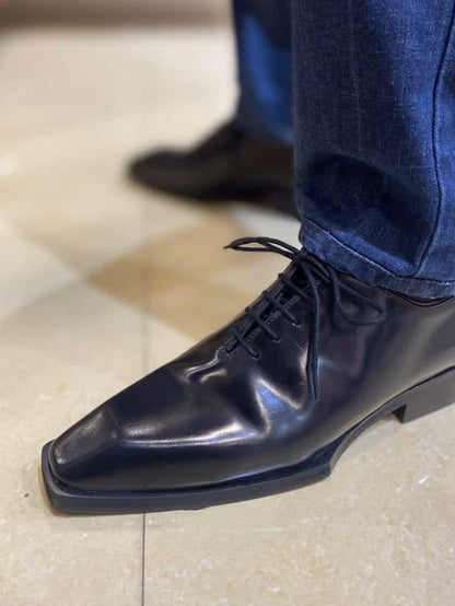 Men's Calf Leather Black Italian Formal Shoes