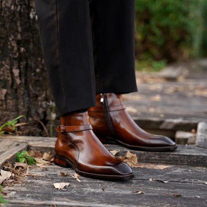 Men's Brown Leather Belt  Boots