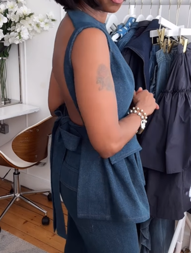 The Stylish Backless Denim Top