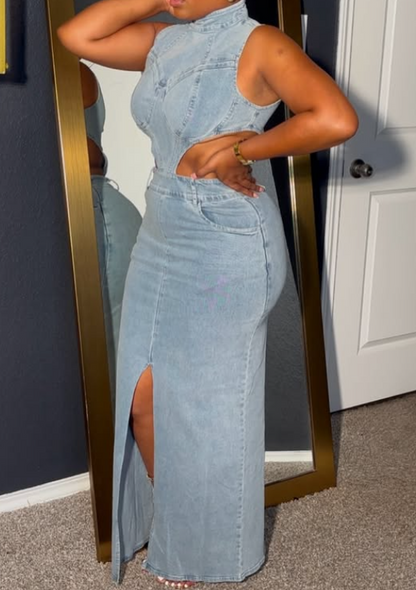 The Fab Cut-out Denim Dress