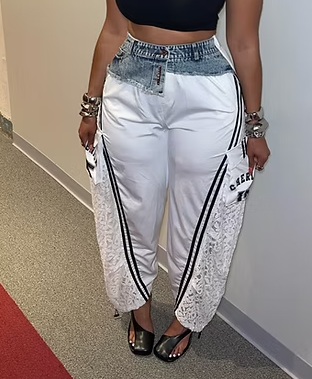 The Pop Lace Denim Bottoms