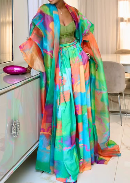 Dazzle Colorful Kimono Outfit