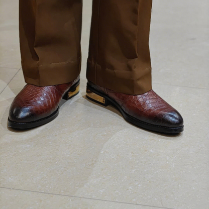 Men's Luxury Tan Croc Leather Boots