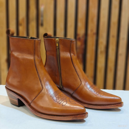 Men's Pointed Toe Embroidered Cowboy Boots