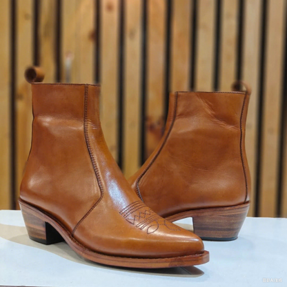 Men's Pointed Toe Embroidered Cowboy Boots