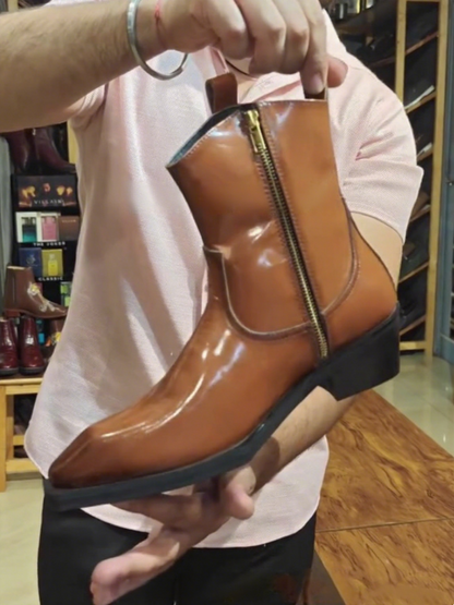 Men's New Italian Cowboy Leather Boots