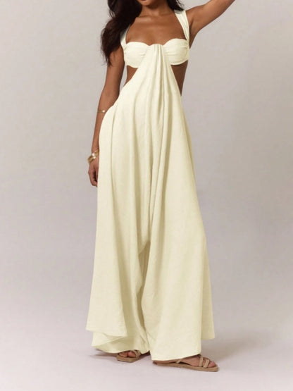 Lace-up Backless Jumpsuit