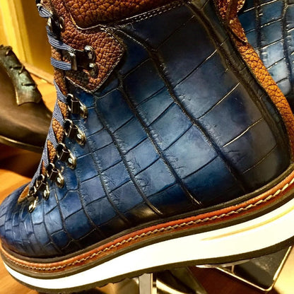 Men's Retro Big Head Work Boots High Top Motorcycle Boots