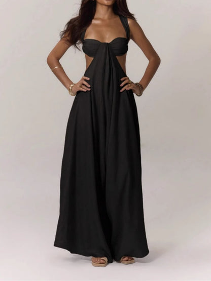 Lace-up Backless Jumpsuit