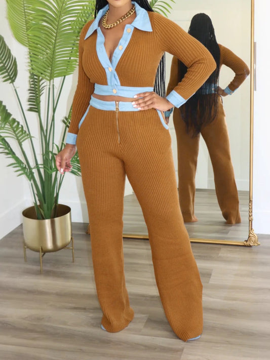 Cozy And Chic Knit Sweater Pants Set