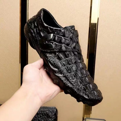 Men's Crocodile-patterned Slip-on Leather Shoes