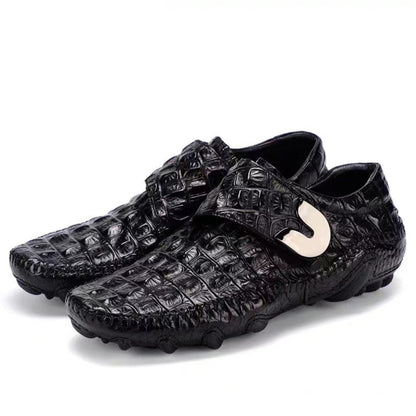 Men's Crocodile-patterned Slip-on Leather Shoes