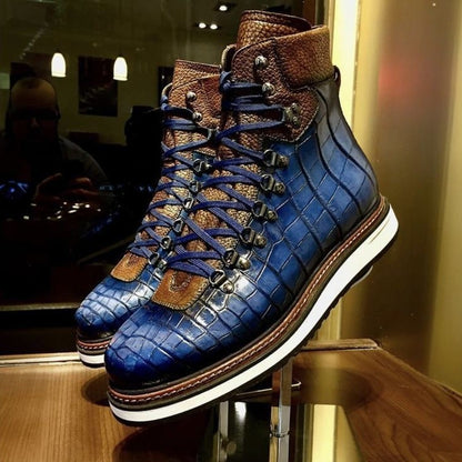 Men's Retro Big Head Work Boots High Top Motorcycle Boots