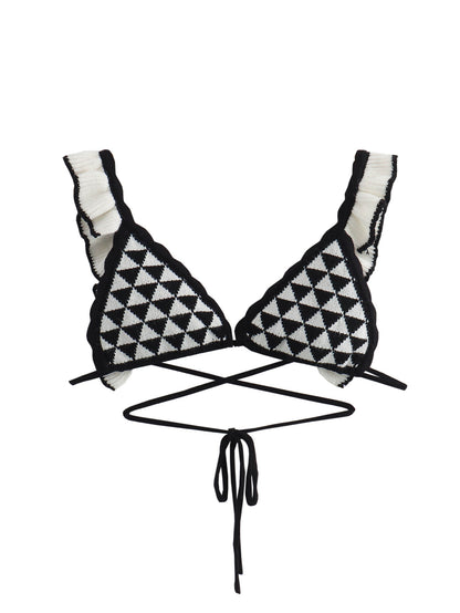 Crochet Bra Top And Skirt Two Piece Set