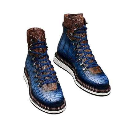 Men's Retro Big Head Work Boots High Top Motorcycle Boots