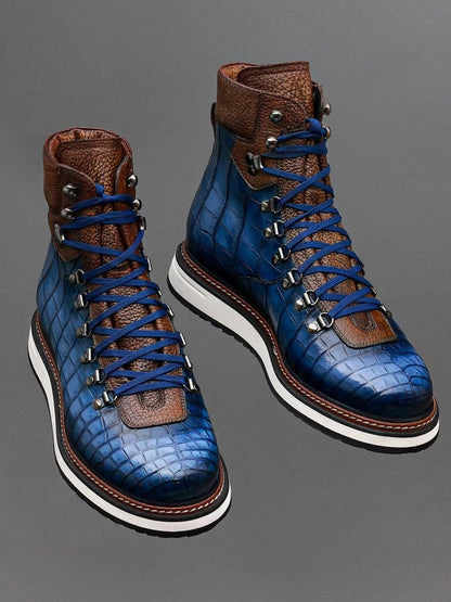 Men's Retro Big Head Work Boots High Top Motorcycle Boots