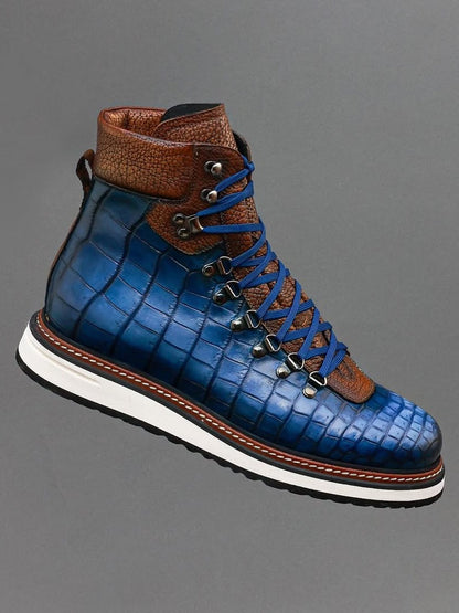 Men's Retro Big Head Work Boots High Top Motorcycle Boots