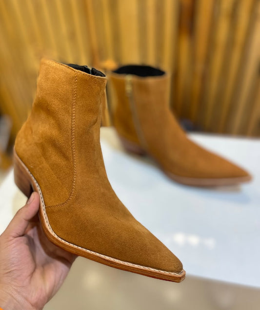 Men's Pointed Suede Leather Boots