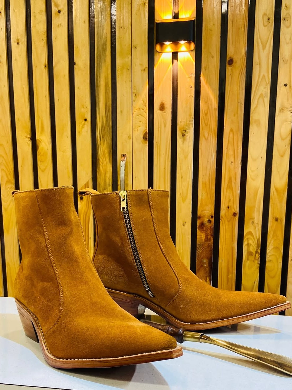 Men's Pointed Suede Leather Boots