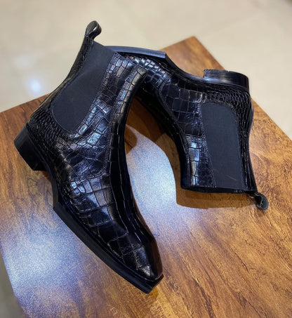 Men's Italian Chelsea Croc Boots