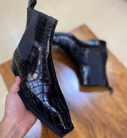 Men's Italian Chelsea Croc Boots