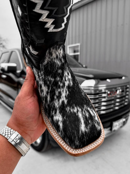 Men's Genuine Cowhide Square Toe Boots