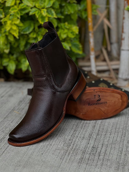 Elegant Cowboy Boot In Deerskin