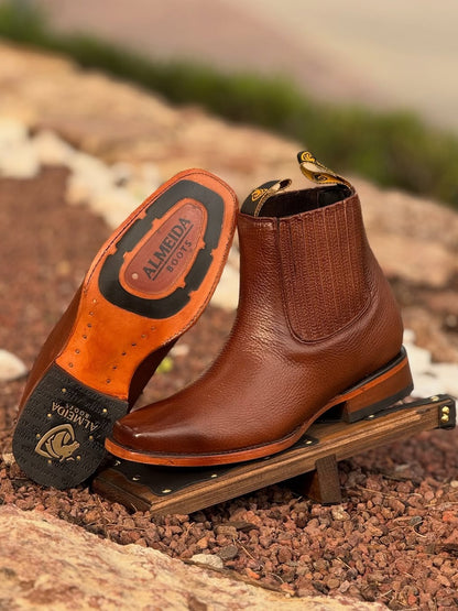 Elegant Cowboy Boot In Deerskin