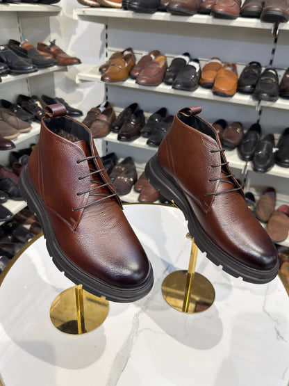 Men's Lace-up Leather Ankle Boots