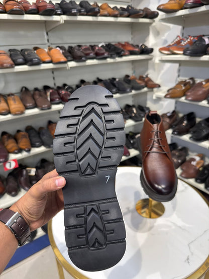 Men's Lace-up Leather Ankle Boots