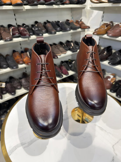 Men's Lace-up Leather Ankle Boots