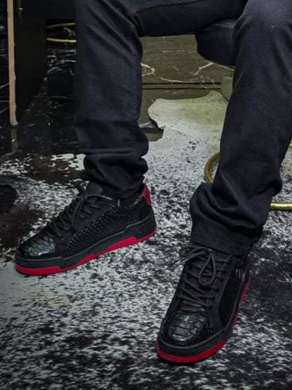 Men's Crocodile Textured Sneakers