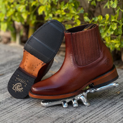 Men's Stretch Leather Ankle Boots