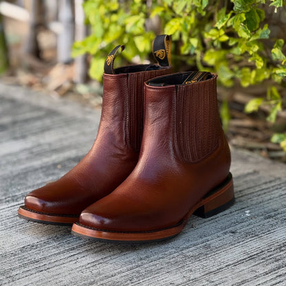 Men's Stretch Leather Ankle Boots