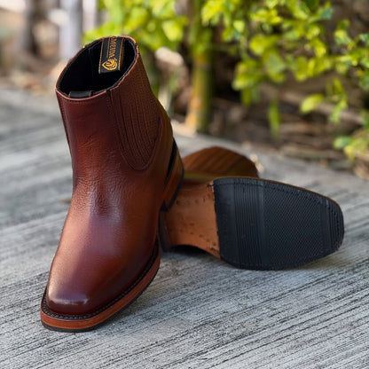 Men's Stretch Leather Ankle Boots