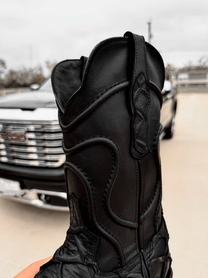 Men's Italian Handmade Square Toe Leather Boots