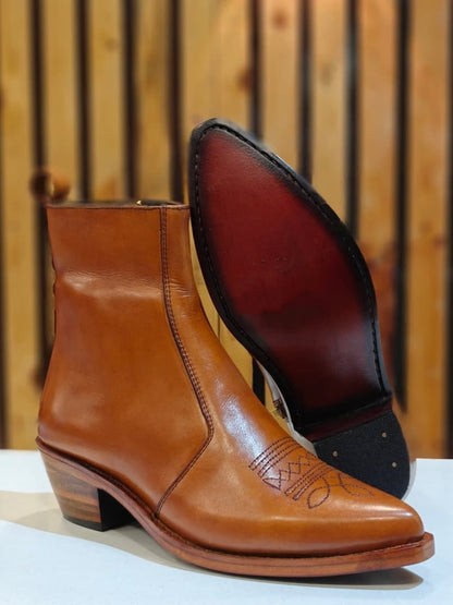 Men's Pointed Toe Embroidered Cowboy Boots