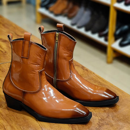 Men's New Italian Cowboy Leather Boots