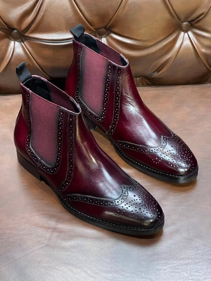 Men's Italian Handmade Baroque Chelsea Boots