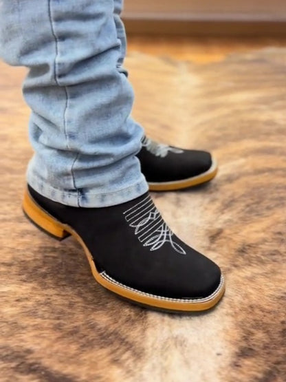 Men's Embroidered Western Ankle Boots