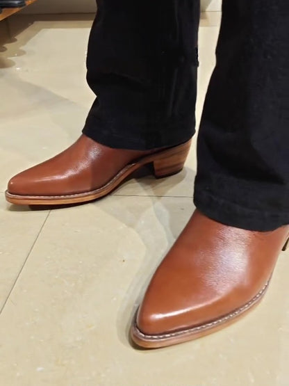 Men's Pointed Goodyear Welted Leather Boots