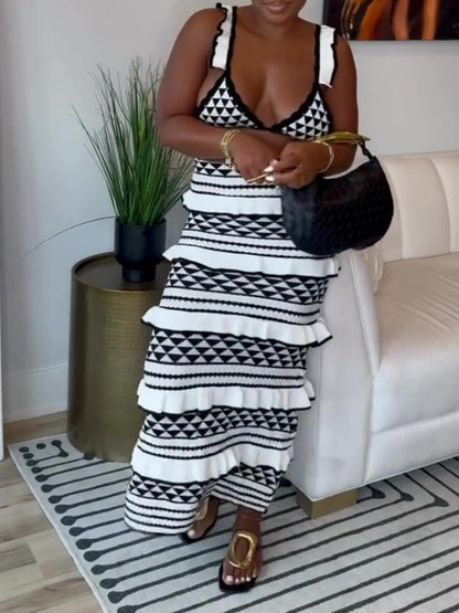 Crochet Bra Top And Skirt Two Piece Set