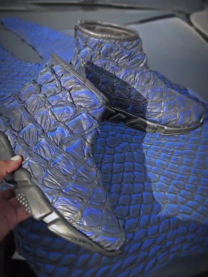 Men's Fishnet Pattern Soft Sole Ankle Boots