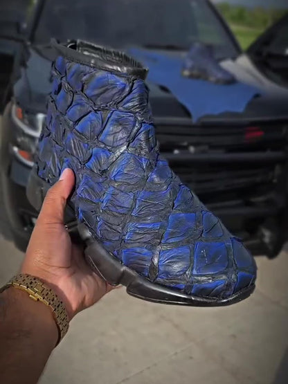 Men's Fishnet Pattern Soft Sole Ankle Boots