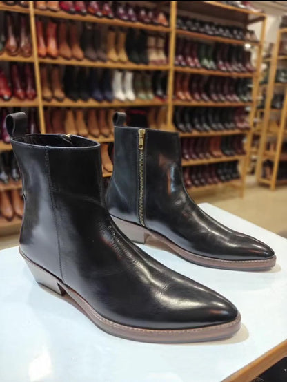 Men's Pointed Hand Crafted Leather Boots