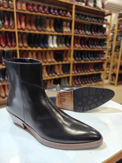 Men's Pointed Hand Crafted Leather Boots